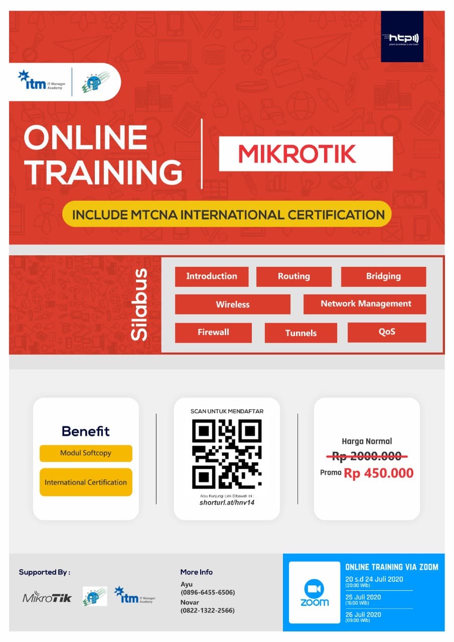 Network & Mikrotik Training + Sertifikasi Internasional MTCNA
