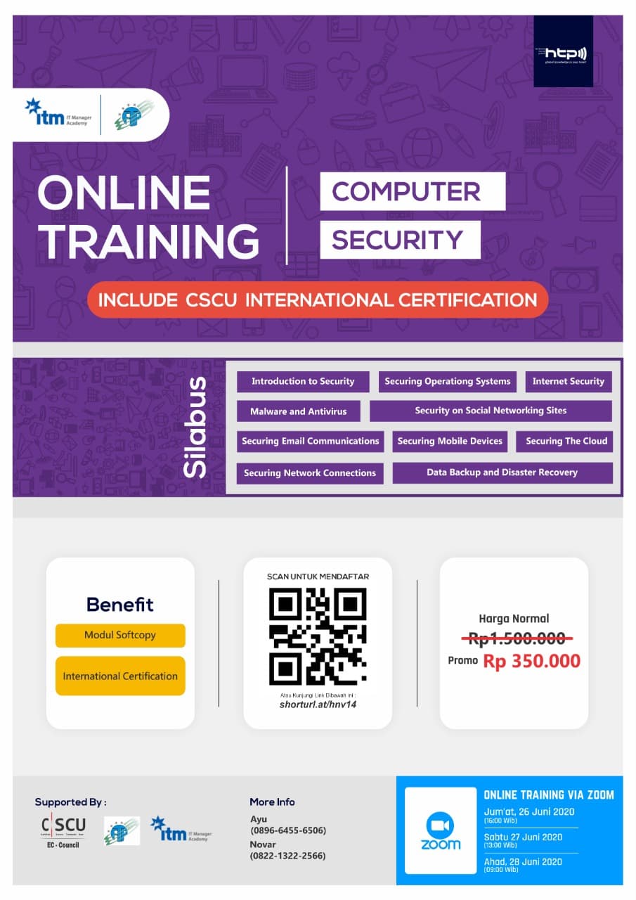 Computer Security Training + Sertifikasi Internasional CSCU